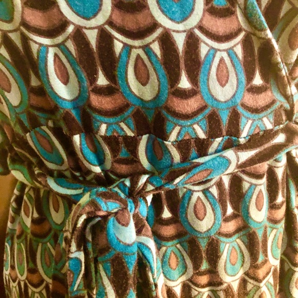 Banana Republic Navy Blue Jersey Knit Stretch Gemma Belted Wrap Dress M - Picture 3 of 4